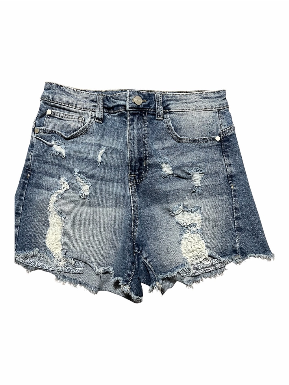 Kendall + Kylie Pacsun High-Rise Distressed Denim Shorts Size 7 /28 Summer Y2K